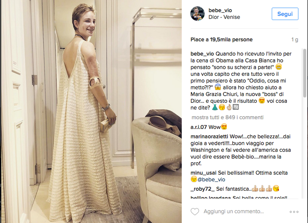 Beatrice Vio in Dior alla Casa Bianca Panorama