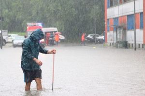 pioggia milano italia