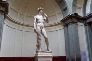 ​Alla Galleria deLL’Accademia di Firenze,  Il David di Michelangelo, scolpito tra 1501 e 1504.