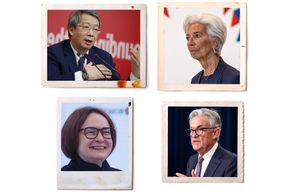 Yi Gang (Banca popolare cinese),  Christine Lagarde (Banca centrale europea), Jerome Powell (Federal reserve - Stati Uniti), Ėl’vira Nabiullina (Banca di Russia),