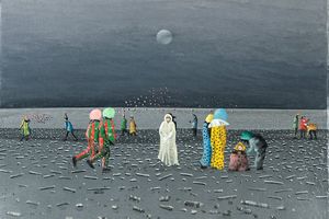 Sandro Luporini, Notte di Carnevale sulla spiaggia, 2002.