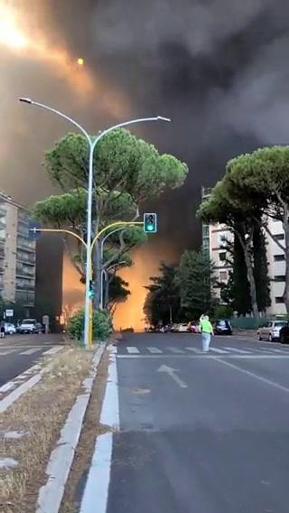 Incendio a Roma, fiamme e allarme in città I video